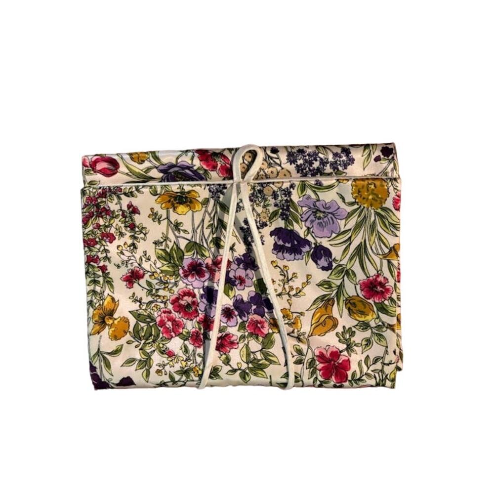 VTG Saks Fifth Avenue vintage bag cosmetic toiletries travel kit floral fabric